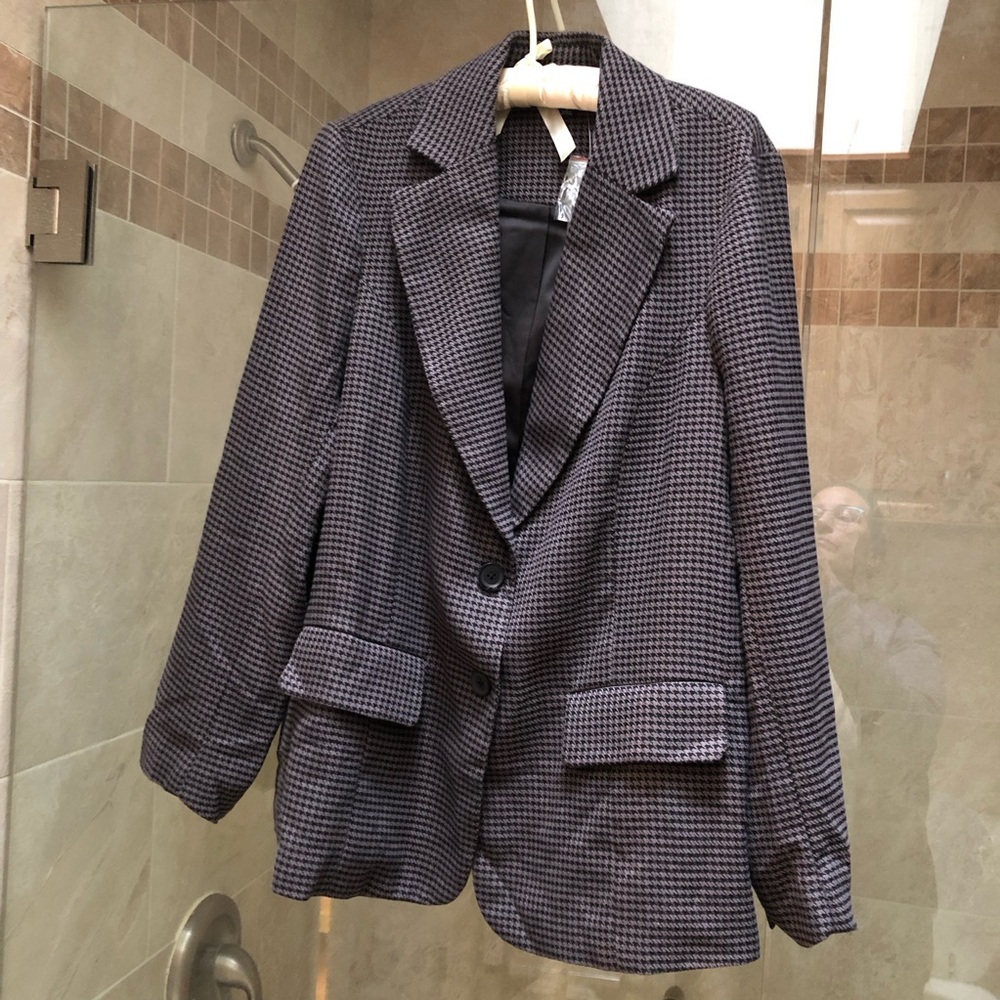 New with tags Torrid blazer size 0 houndstooth grey black pockets